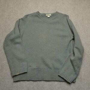 VINTAGE Tommy Bahama Sweater Adult Medium Green Cable Knit V‎ Neck Long Sleeve
